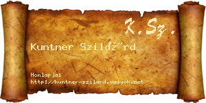 Kuntner Szilárd névjegykártya